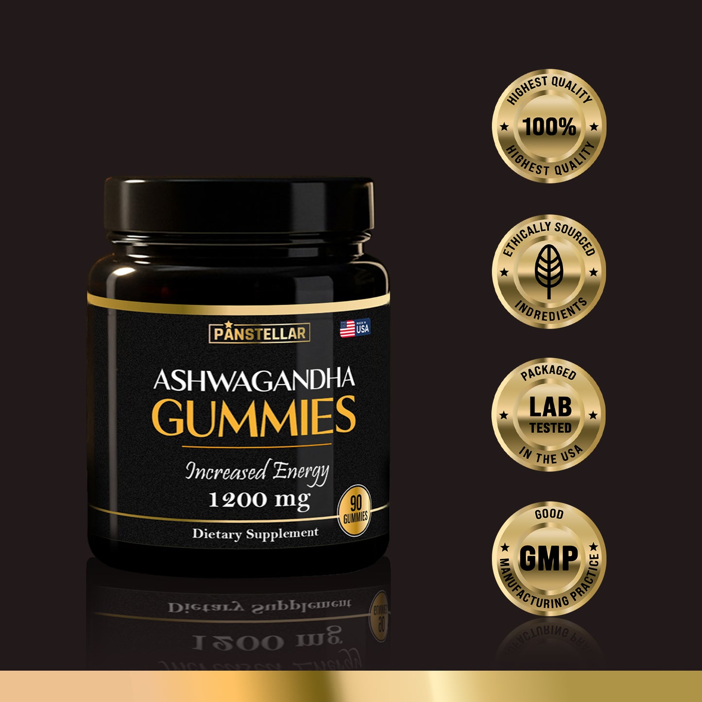 Ashwagandha Gummies 1200mg - 3 Months Supply - Panstellar Shop