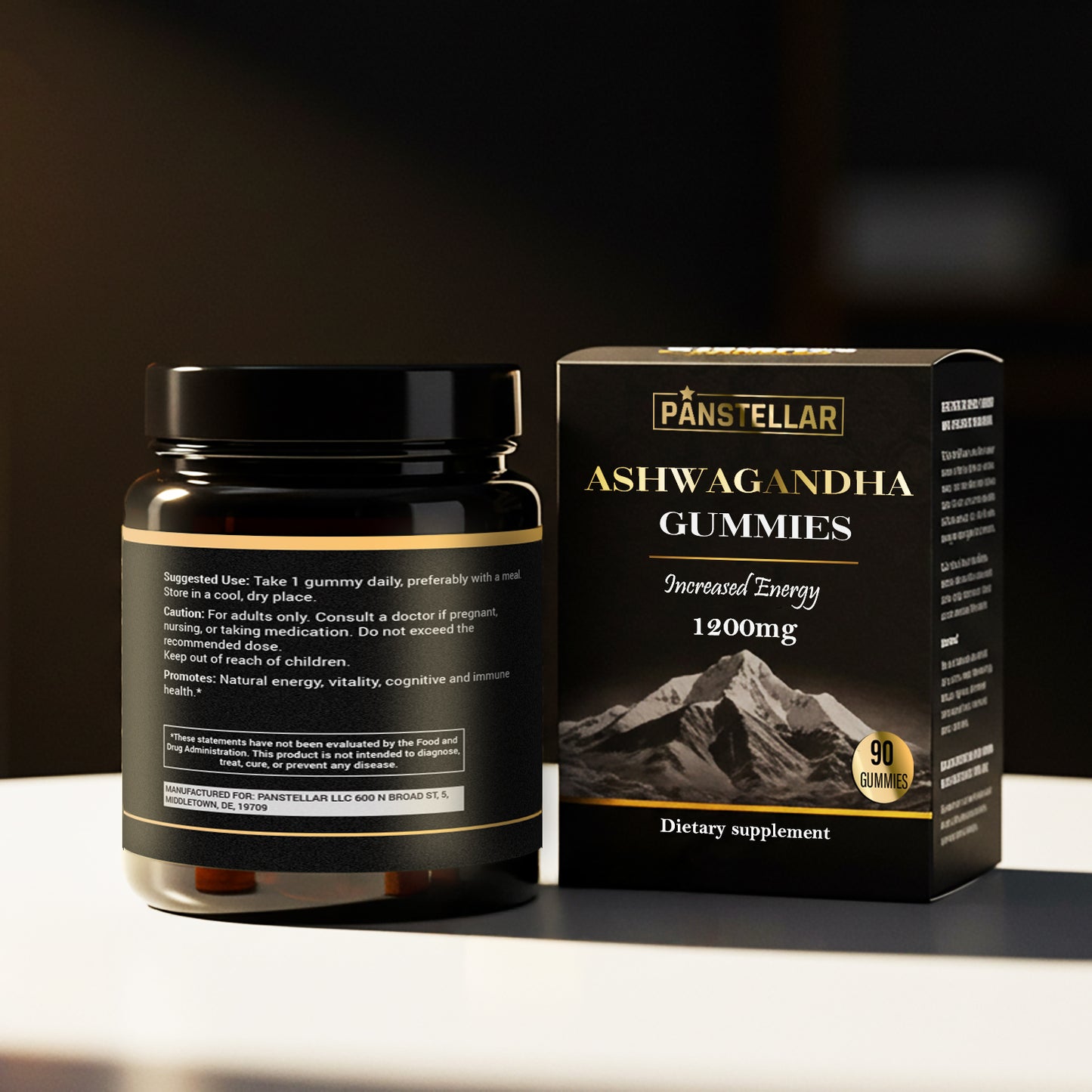 Ashwagandha Gummies 1000mg - general well - being, and daily vitality - 90 gummies - Panstellar Shop