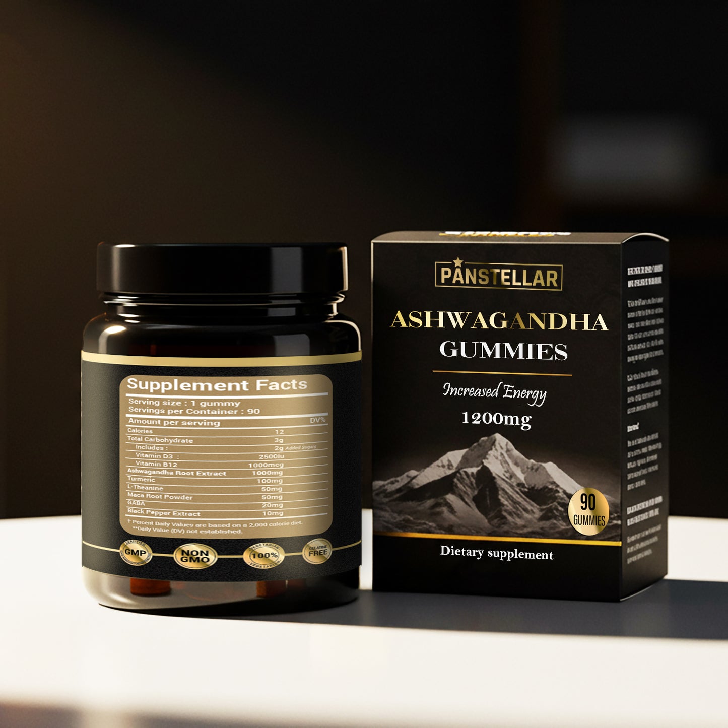 Ashwagandha Gummies 1000mg - general well - being, and daily vitality - 90 gummies - Panstellar Shop