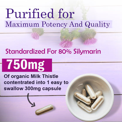 Milk Thistle 750mg supplement - 120 Capsules - Panstellar Shop