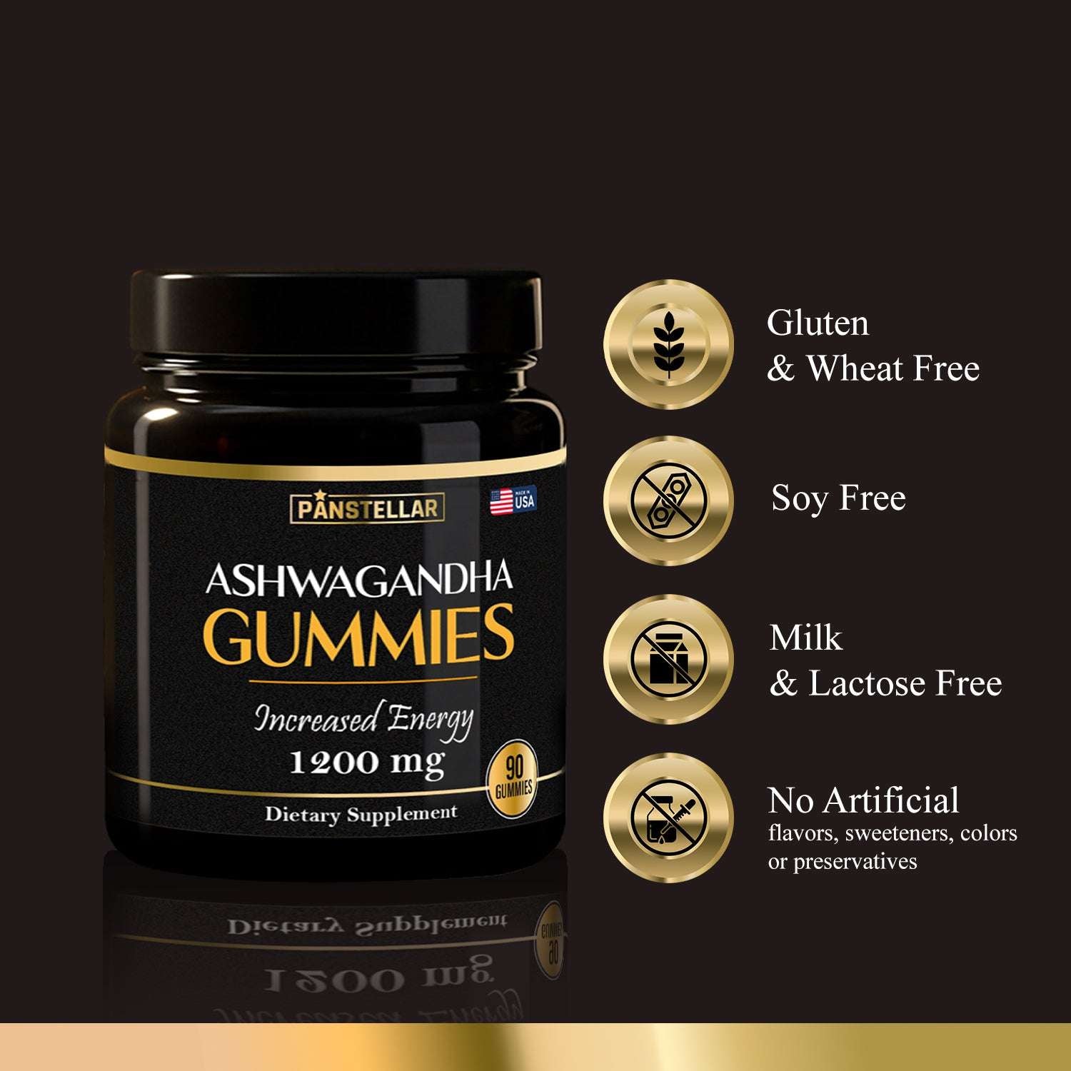 Ashwagandha Gummies 1200mg - 3 Months Supply - Panstellar Shop