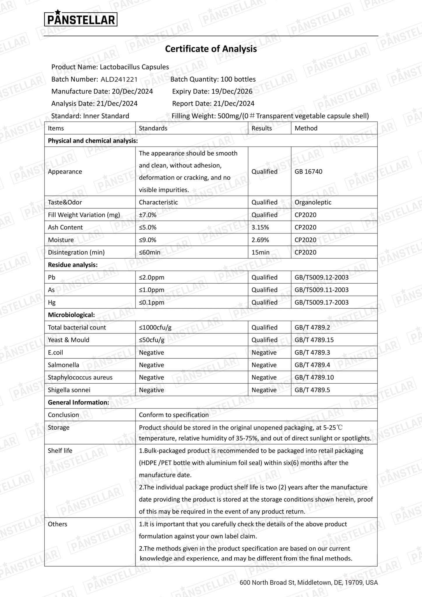 Lactobacillus Reuteri & Gasseri Probiotic - Panstellar Shop