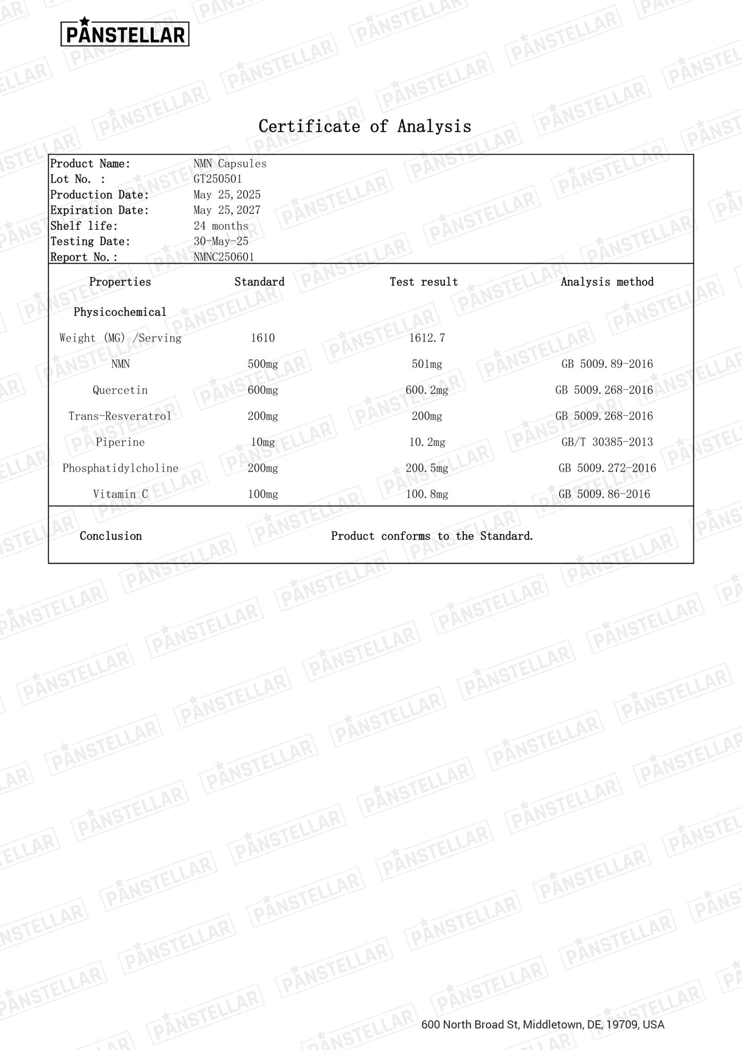 NMN + Resveratrol Capsule - Panstellar Shop