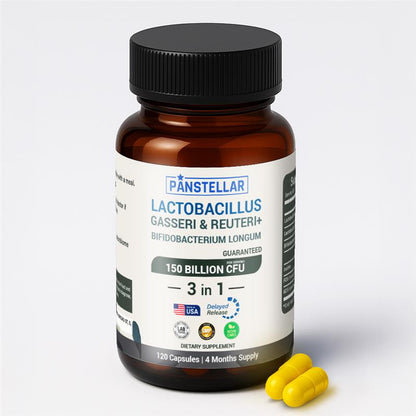 Lactobacillus Reuteri & Gasseri Probiotic - Bifidobacterium Longum - 150B CFU - 120 DR Capsules - Panstellar Shop