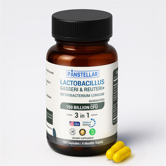 Lactobacillus Reuteri & Gasseri Probiotic - Bifidobacterium Longum - 150B CFU - 120 DR Capsules - Panstellar Shop