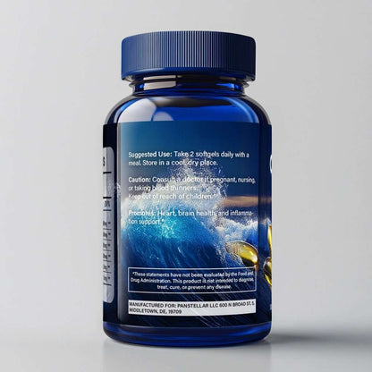 Omega 3 Fish Oil 3000mg EPA+DHA - 180 Softgels (3 Month Supply) - Burpless, Wild Caught - Heart & Brain Support - Panstellar Shop