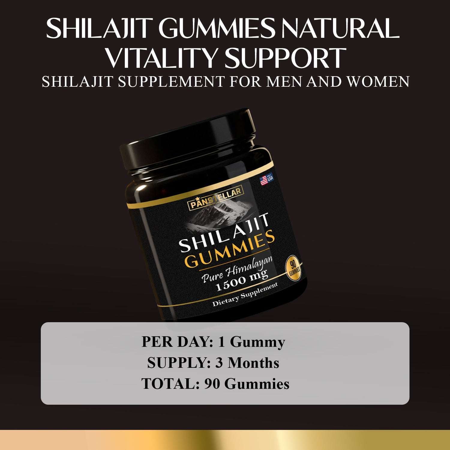 Pure Himalayan Shilajit Gummies - 1500mg - 3 Months Supply - Panstellar Shop